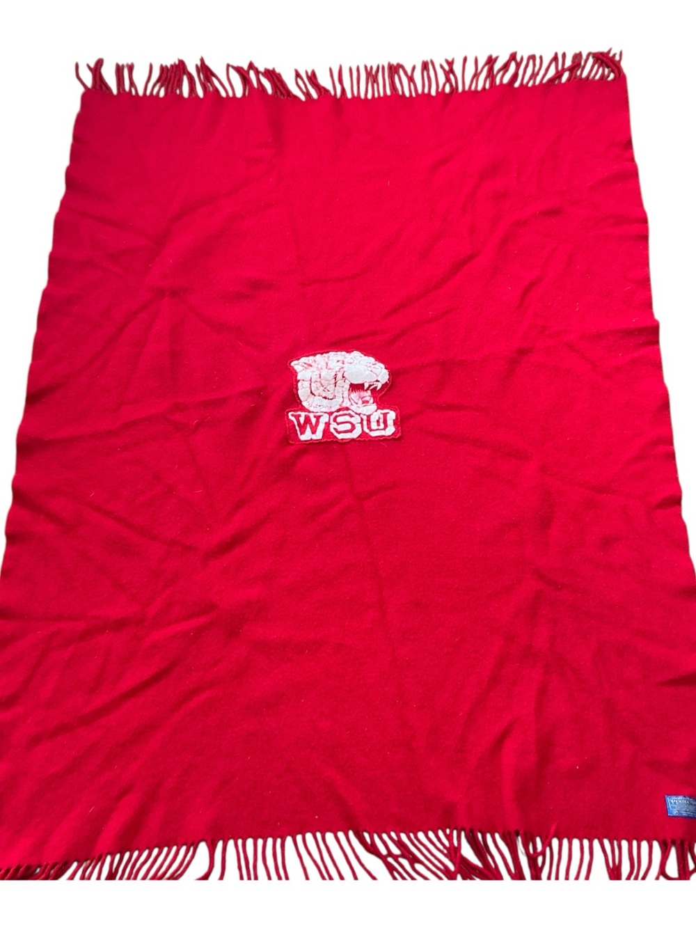 Vintage Pendleton 1960s Washington State Cougars wool stadium blanket 45x58 USA